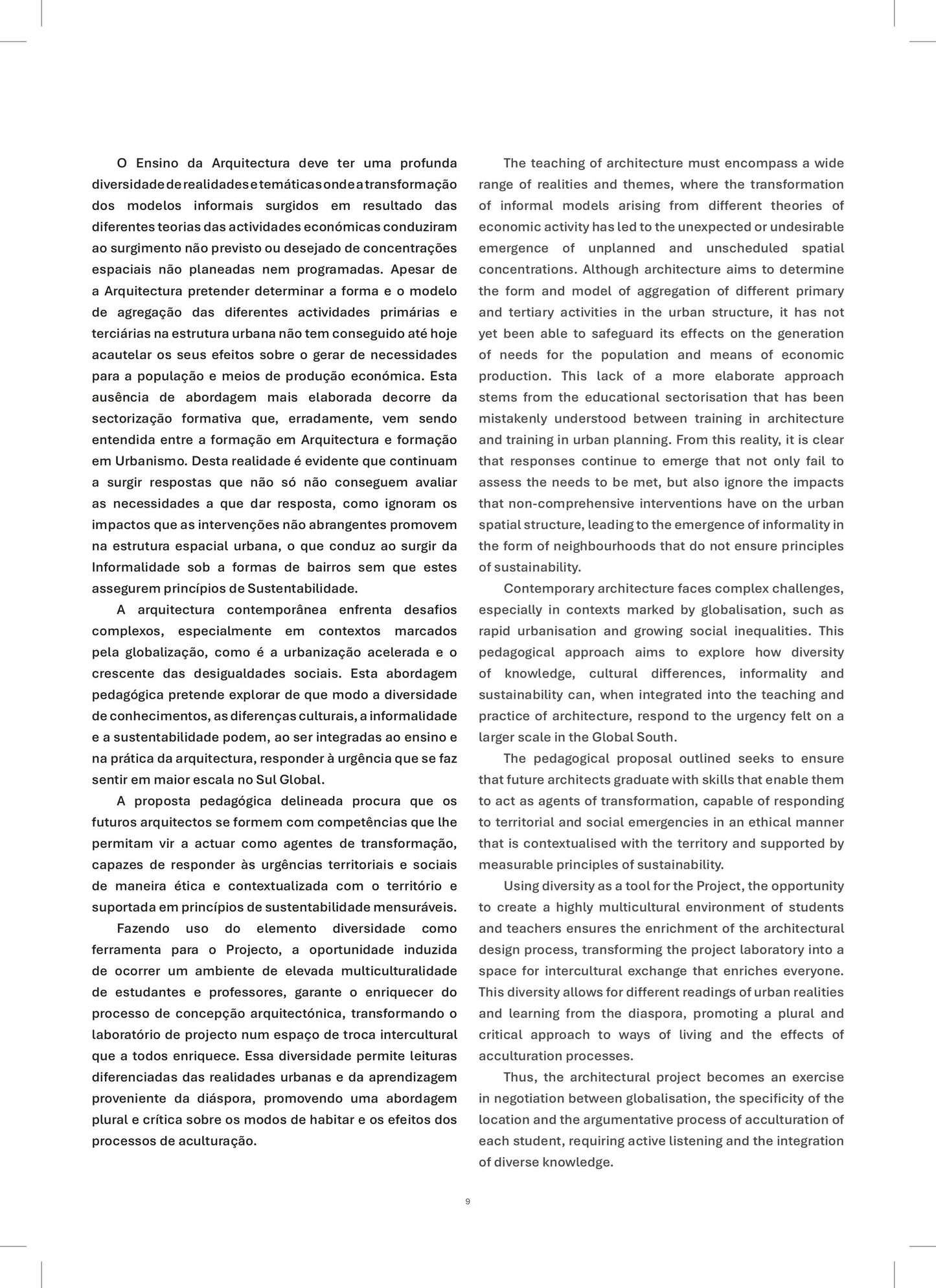 Repensar Cidades Informais:Arquitectura na Cidade Informal, 2024-2025