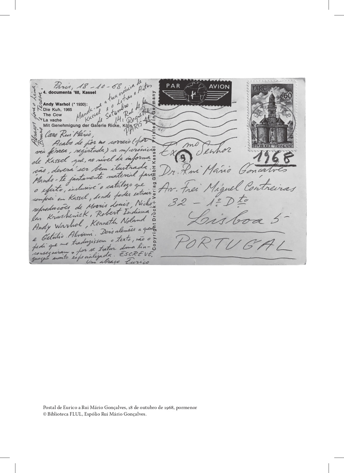 Rui Mário Gonçalves, Eurico Gonçalves: Correspondência (1953-1969)