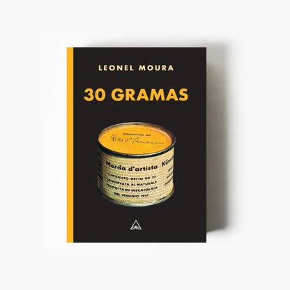Capa do livro 30 Gramas de Leonel Moura, romance experimental sobre arte contemporânea, vanguardas e pensamento artístico do século XX
