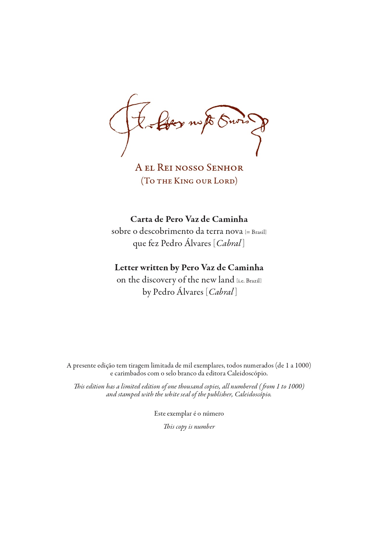 A el Rei nosso Senhor: Carta de Pero Vaz de Caminha
