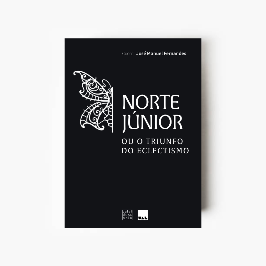 Capa do livro Norte Júnior ou o Triunfo do Eclectismo, dedicado à obra e legado do arquiteto português Norte Júnior e à arquitetura eclética em Portugal.